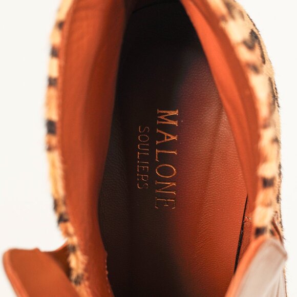 Malone Souliers Jordan Handmade Cheetah Brown Calfskin Booties - Picture 10 of 10